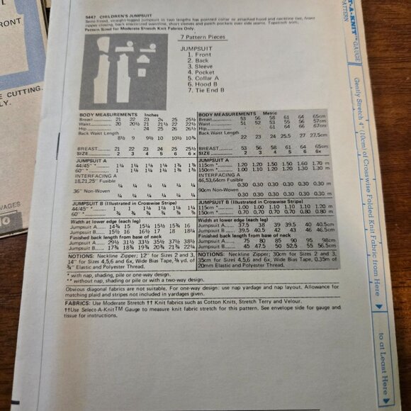 Butterick 5447 Sewing pattern Kids jumpsuit Knits 1970s Size 3 UNCUT - Picture 6 of 8